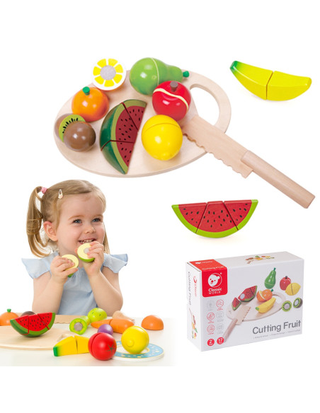 CLASSIC WORLD Drewniany Zestaw Do Krojenia Owoców