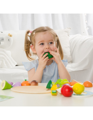 CLASSIC WORLD Drewniany Zestaw Do Krojenia Owoców