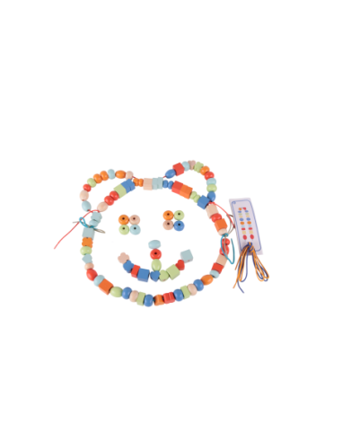 CLASSIC WORLD Drewniane Koraliki Do Nawlekania 96 elementów