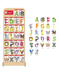 Set of Wooden Letters + Display 70 pieces