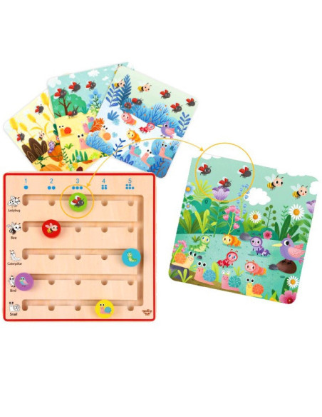 TOOKY TOY Drewniana Gra Nauka Liczenia Zwierzątka