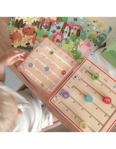 TOOKY TOY Drewniana Gra Nauka Liczenia Zwierzątka