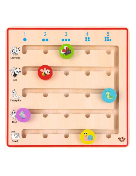 TOOKY TOY Drewniana Gra Nauka Liczenia Zwierzątka