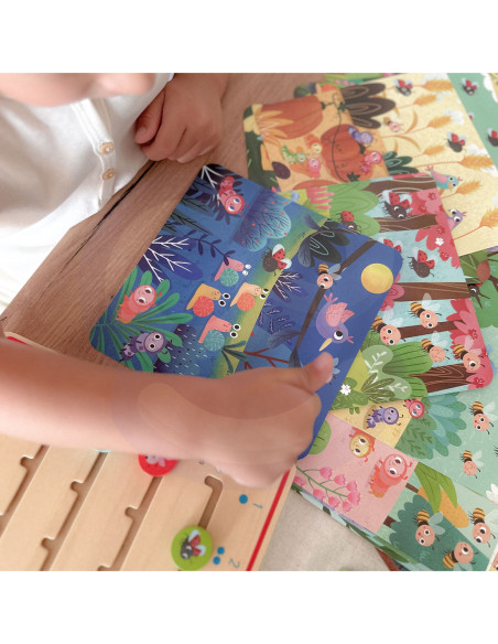 TOOKY TOY Drewniana Gra Nauka Liczenia Zwierzątka