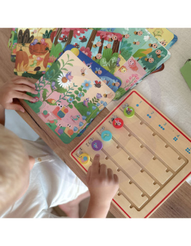 TOOKY TOY Drewniana Gra Nauka Liczenia Zwierzątka