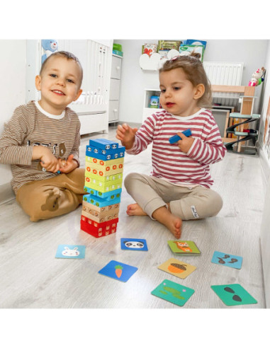 TOOKY TOY Jenga Zwierzęta Gra Zręcznościowa