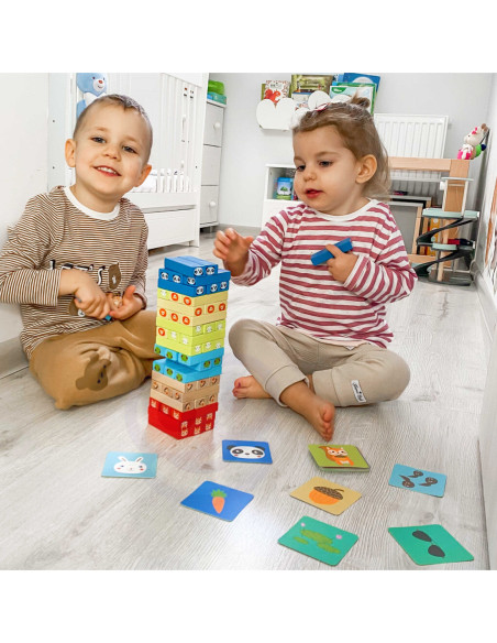TOOKY TOY Jenga Zwierzęta Gra Zręcznościowa