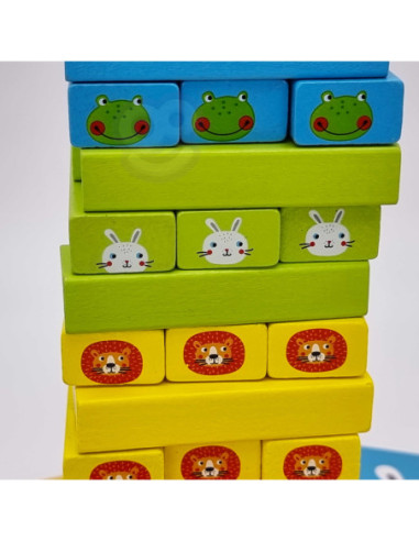 TOOKY TOY Jenga Zwierzęta Gra Zręcznościowa