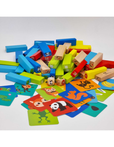 TOOKY TOY Jenga Zwierzęta Gra Zręcznościowa