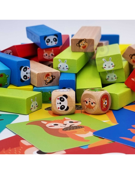TOOKY TOY Jenga Zwierzęta Gra Zręcznościowa