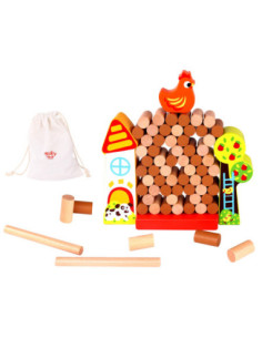 TOOKY TOY Gra Zręcznościowa Spadająca Kura Drewniana Farma