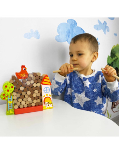 TOOKY TOY Gra Jenga Drewniana Farma