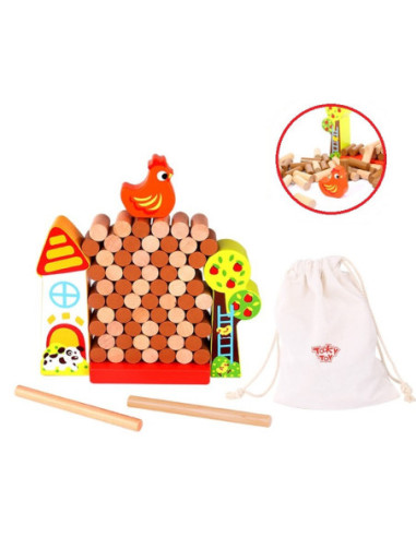TOOKY TOY Gra Jenga Drewniana Farma