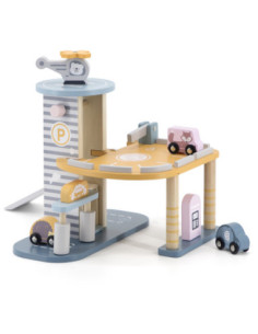 VIGA PolarB Parking Garage with Helicopter and Toy Cars