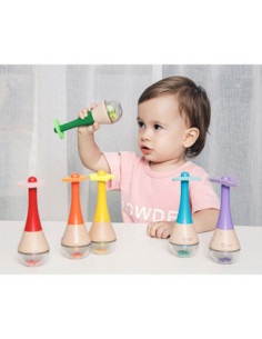 Drewniany Instrument Tęczowy Marakas Classic World 2