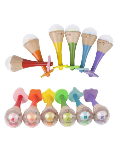 Drewniany Instrument Tęczowy Marakas Classic World