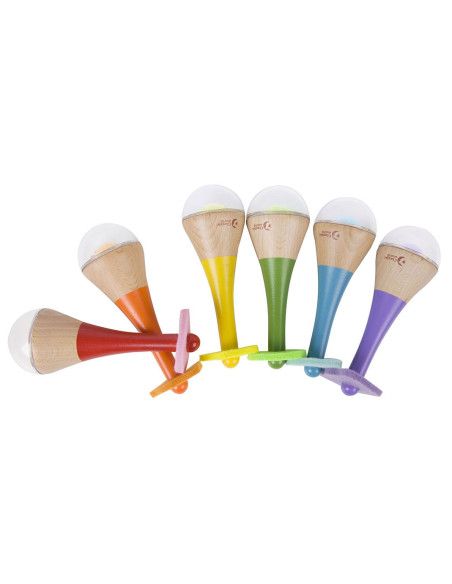 Drewniany Instrument Tęczowy Marakas Classic World
