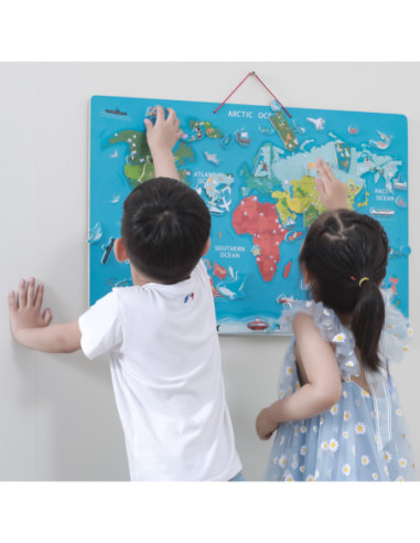 Viga 2w1 Tablica Edukacyjna z Magnetyczną Mapą Świata
