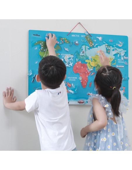 Viga 2w1 Tablica Edukacyjna z Magnetyczną Mapą Świata