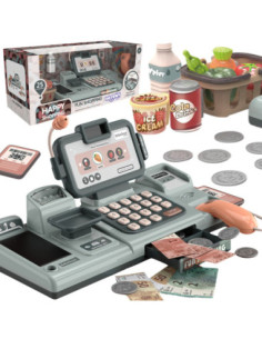 WOOPIE Kids' Cash Register Scanner Scale Microphone + 25 Accessories