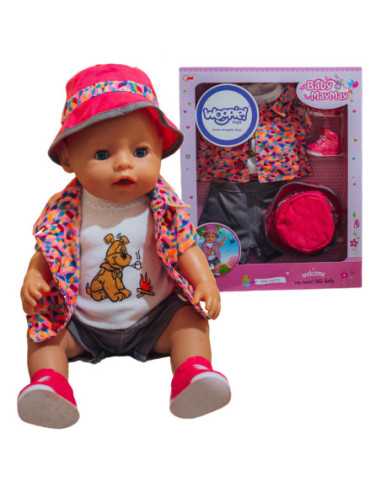 WOOPIE Kolorowe Ubranko dla Lalki Piesek Kurteczka Czapeczka 43-46 cm