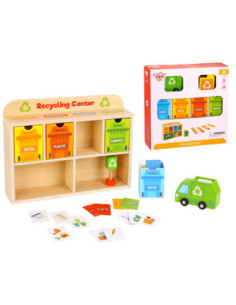 TOOKY TOY Drewniane Centrum Recyklingu Edukacyjny Sorter 2