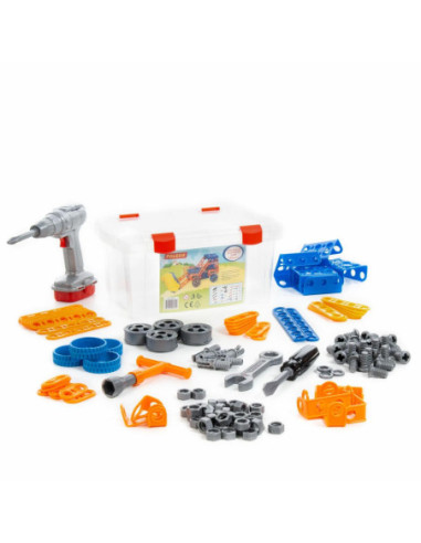 Zestaw Majsterkowicza "Super Mechanik" + Zestaw Narzędzi Klocki Konstrukcyjne "Wynalzca" Wader QT Polesie