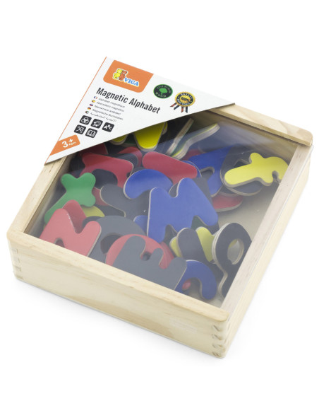 VIGA Drewniane Magnetyczne literki Magnes Uczymy się Pisać