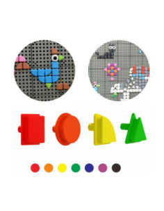 MASTERKIDZ Zestaw Kołeczki w kształcie figur geometrycznych 64szt do tablic STEM