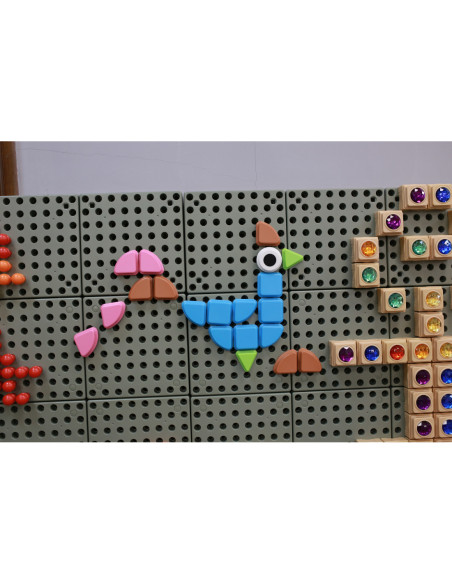 MASTERKIDZ Zestaw Kołeczki w kształcie figur geometrycznych 64szt do tablic STEM